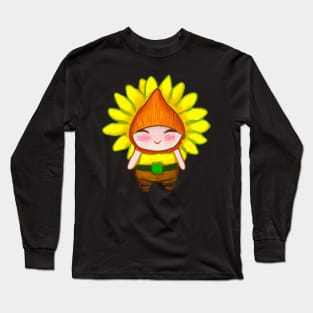 Cute Sunflower Gnome Long Sleeve T-Shirt